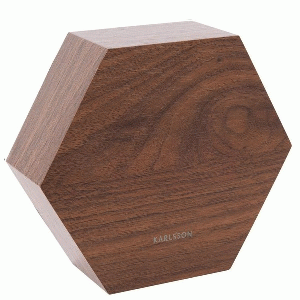 Hexagon wekker bruin