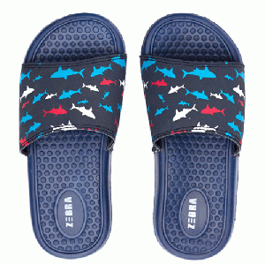 Zebra Trends - Zebra Slippers Boys Shark Blue - maat 27.5/29 + gratis sleutelhanger