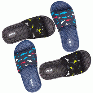 Zebra Slippers Boys Dino Black - maat 27.5/29 + gratis sleutelhanger