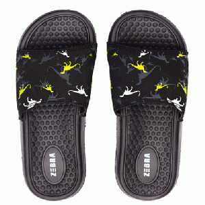 Zebra Trends - Zebra Slippers Boys Dino Black - maat 27.5/29 + gratis sleutelhanger