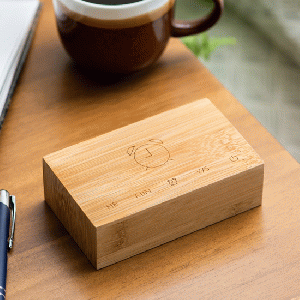 Gingko - Flip Click Clock Natural Bamboo