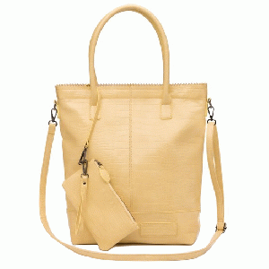 Zebra Trends - Zebra Natural Shopper Croco met rits Yellow