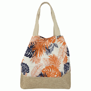 Strandtas Palm Leaves White