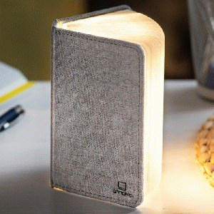 Gingko Mini Smart Book Light Linen Fabric Urban Grey