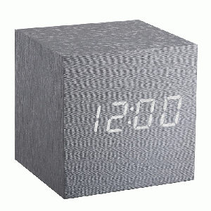 Gingko - Cube Click Clock Aluminium