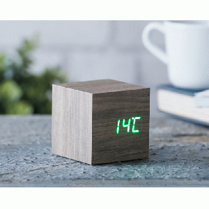 Gingko - Cube Click Clock Ash