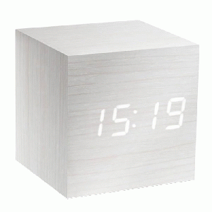 Gingko - Cube Click Clock White