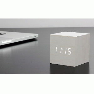 Gingko - Cube Click Clock White