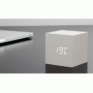 Gingko - Cube Click Clock White