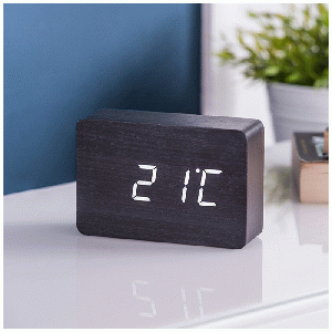 Gingko - Brick Click Clock Black