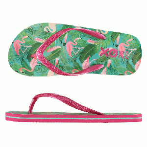 XQ Footwear - Flip Flops Teenslippers Girls flamingo groen/roze - maat 25/26