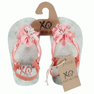 XQ Footwear - Flip Flops Teenslippers Girls met palmbladeren groen/roze - maat 23/24 (met hakbandje)