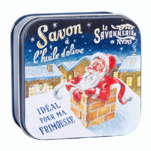 Parfums de Provence - Blikje Savon de Marseille Kerstman in schoorsteen