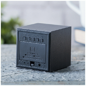 Gingko - Cube Click Clock Black/Blue Led