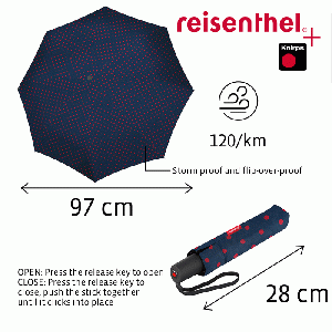 Umbrella Pocket Duomatic opvouwbare paraplu - Mixed Dots Red