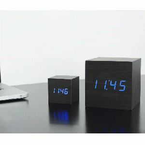 Gingko - Maxi Cube Click Clock Black