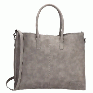 Zebra Trends - Zebra Natural Bag Lisa XL Middengrijs Suedine