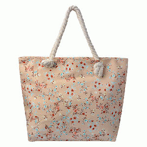 Strandtas Bloemetjes beige