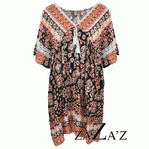 Zaza'z - Boho tuniek zwart