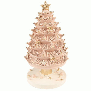 Clayre & Eef - Muziekdoos Kerstboom roze