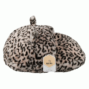 Voetenwarmer Giant Home Slipper Leopard roze