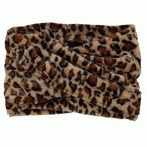 Ronde colsjaal teddy leopard