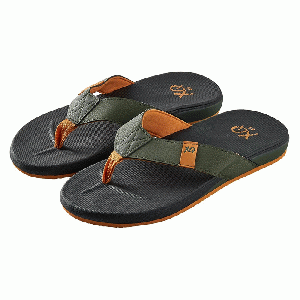 XQ Footwear - Flip Flops Teenslippers Heren met kussenzool black/green- maat 42