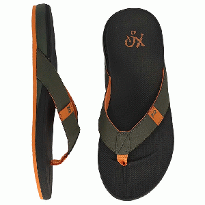 XQ Footwear - Flip Flops Teenslippers Heren met kussenzool black/green- maat 42