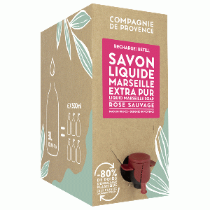 Savon de Marseille vloeibare handzeep Extra Pur Rose Sauvage 3 liter eco-navulling