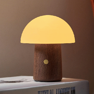 Gingko - Mini Alice Mushroom Lamp Walnut