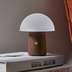 Mini Alice Mushroom Lamp Walnut