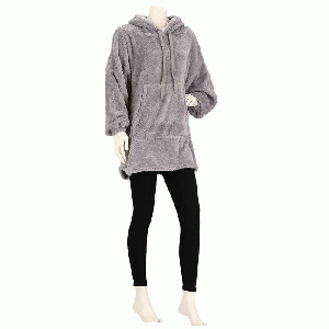 Huggle Hoodie dames Effen donker grijs - one size