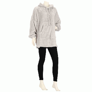 Huggle Hoodie dames Effen licht grijs - one size