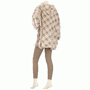 Huggle Hoodie dames Ruit beige - one size