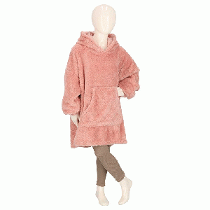 Huggle Hoodie Kids Effen roze - maat 128-158