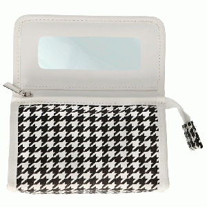 Make-up tas met spiegel Pied-de-Poule