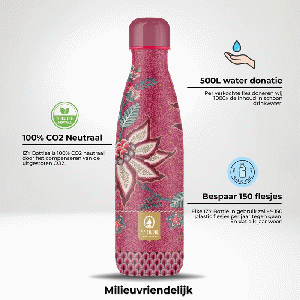 Pip Studio - Flower Festival drinkfles RVS 500 ml