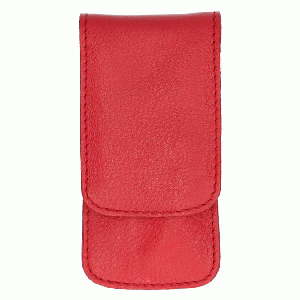 Erbe Lederen Manicure Etui met Drukknoopsluiting Rood (3-delig)