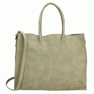 Zebra Trends - Zebra Natural Bag Lisa XL Natuur Groen Suedine