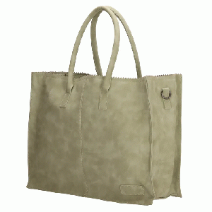 Zebra Natural Bag Lisa XL Natuur Groen Suedine