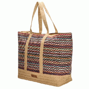 Strandtas Natural Life multi zwart