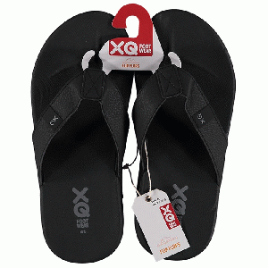 XQ Footwear - Flip Flops Teenslippers Heren met kussenzool black/black- maat 41