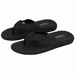 XQ Footwear - Flip Flops Teenslippers Heren met kussenzool black/black- maat 44