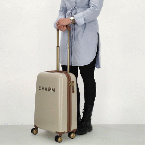 Charm London Travel Trolley Handbagage Koffer S - Beige