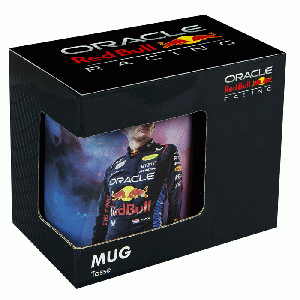 Max Verstappen mok in cadeaudoosje