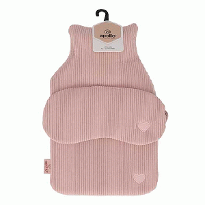 Warmwaterkruik met slaapmasker Rib roze