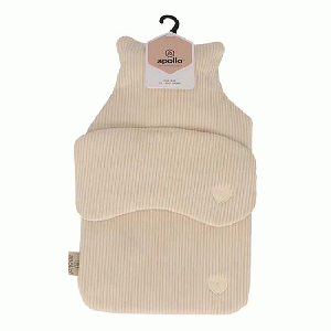 Warmwaterkruik met slaapmasker Rib beige