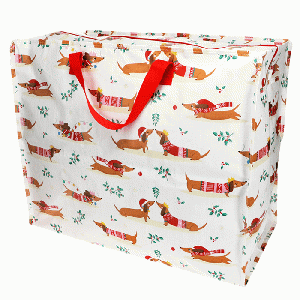 Rex London - Jumbo opbergtas Sausage Dog Christmas