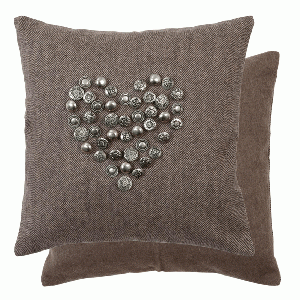 Clayre & Eef - Kussen Love Buttons 40 x 40 cm (incl. vulling)